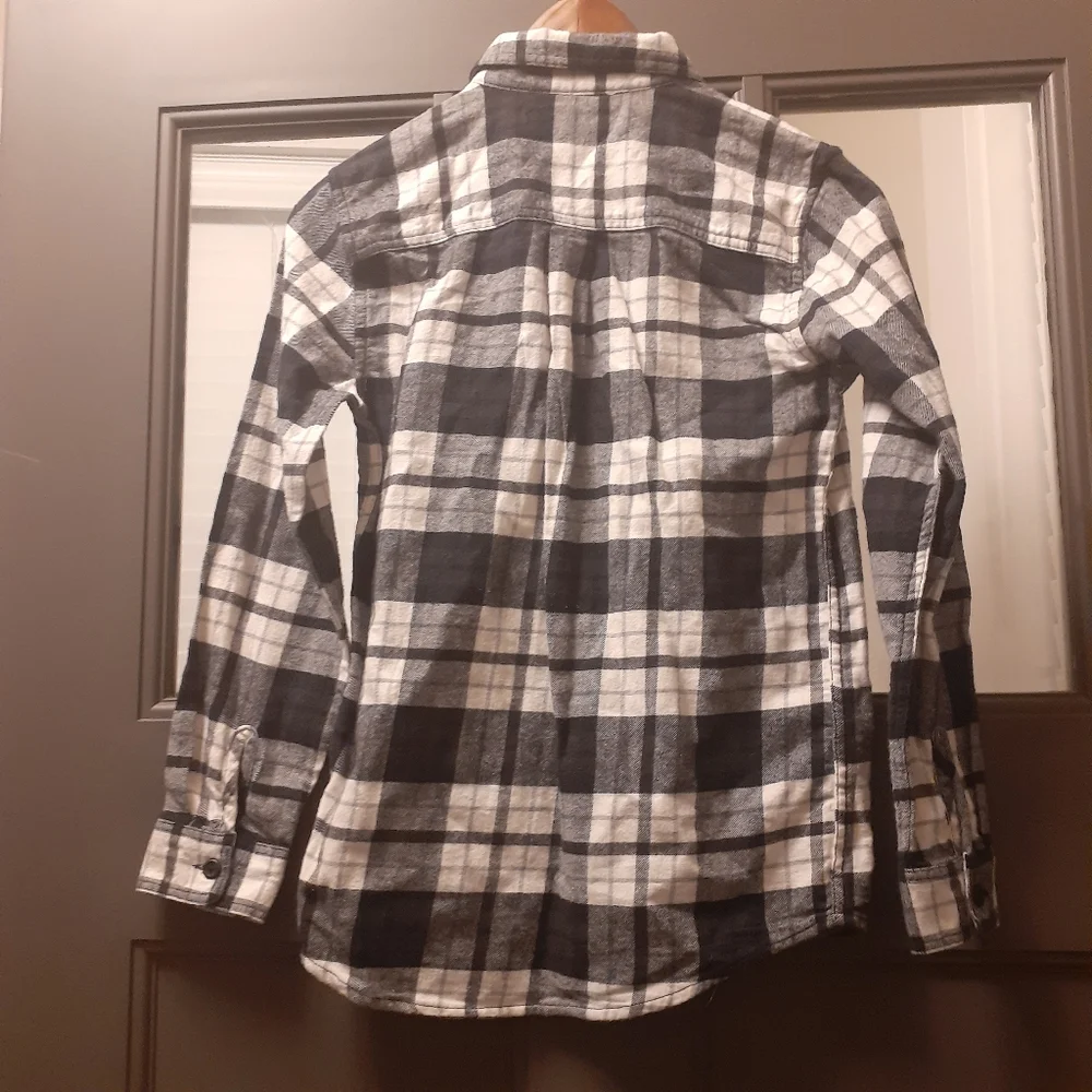 NWT Children's Place Black and White Plaid Long Sleeve Button Down Shirt